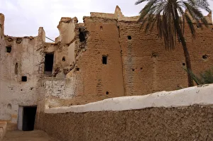 Adobe Collection: Decaying clay buildings in the old town of Ghadames, UNESCO world heritage, Libya