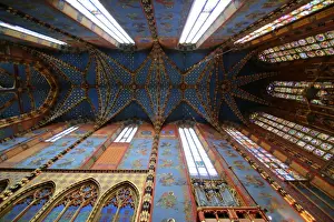 Pipe Organ Prints: The decorated ceiling in St. Marys church, Krakow