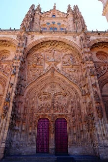Images Dated 25th July 2015: Decorated FaAzade of the New Cathedral, Salamanca, Spain