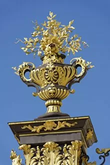 Decorative metal vase, at the gate to Place Stanislas, Nancy, Lorraine, France