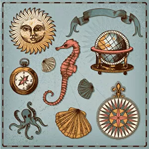Images Dated 26th June 2017: Decorative nautical set