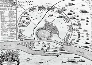 Prints of The Great Turkish War between the Holy League of European Powers and the Ottoman Empire, also known as the Great Turkish War of Leopold I or the 5th Austrian Turkish War, lasted from 1683 to 1699 Historcal Battle Maps And Plan Prints: Defeat of the Ottoman Empire in Vienna in 1683: Plan of the siege of Vienna