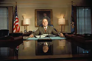 Defense Secretary Melvin Laird Posing at His Desk