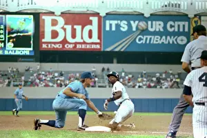 Deion Sanders Sliding into Third Base