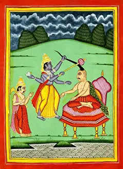 Deities Prints: Deity Krishna killing Kansa