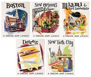Delta East Coast Travel Posters