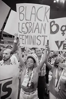 Democratic Convention Delegate Holds Black Lesbian Sign