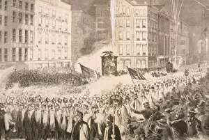 Support Gallery: Demonstration for Lincoln in Park Row, NYC, 1860