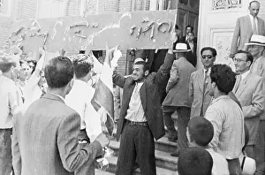 Tehran Prints: Demonstrator Holding Destroyed Sign