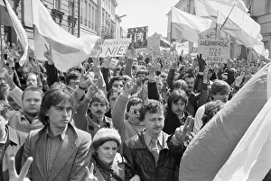 Demonstrators Displaying Placards