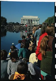 Demonstrators Gathering at the Lincoln Memorial