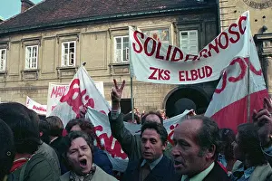 Czestochowa Prints: Demonstrators Holding Banner