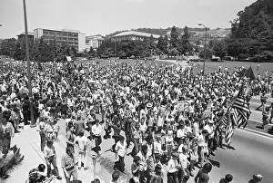 Demonstrators Marching Toward People's Park