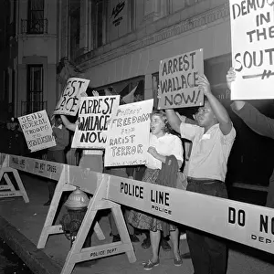 Barricade Prints: Demonstrators Picketing with Signs
