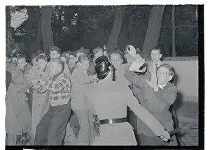 Rioter Prints: Demonstrators Ward off Advancing Police During West Berlin Riot