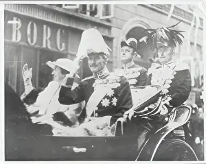 Christian X Prints: Denmark's Royal Couple in Motorcade