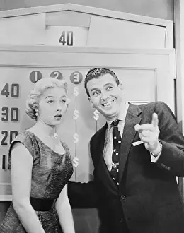 Dennis James Speaking to Game Show Contestant