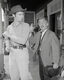 Dennis Weaver and Millburn Stone in Gunsmoke