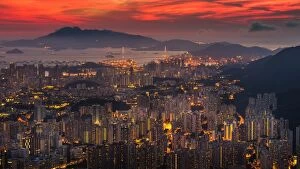 Images Dated 2nd June 2014: Density of Hong Kong city at night
