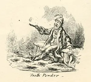 Fame Prints: Dental humour tooth powder Cruikshank 19th century cartoon