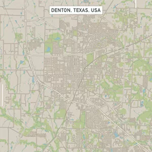 Denton Texas c1883 Panoramic map repro 24x20 