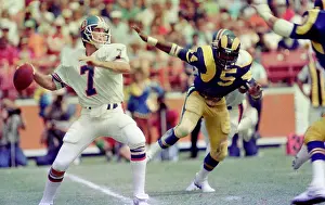 Denver Broncos QB John Elway Game Action