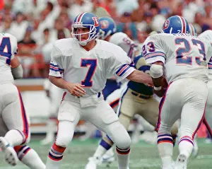 Denver Broncos QB John Elway Game Action