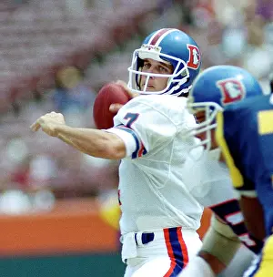 Denver Broncos QB John Elway Game Action