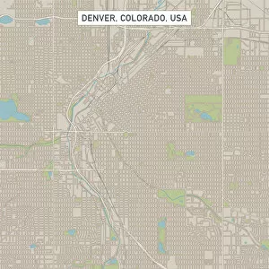 Images Dated 14th July 2018: Denver Colorado US City Street Map