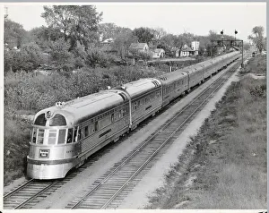 Steel Prints: Denver Zephyr Train Going Through Town