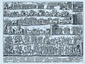 Distances Prints: Depicted here is the procession during a Roman triumph