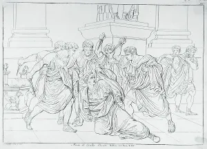 Treachery Prints: Depiction of Julius Caesar Being Murdered
