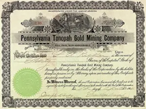 Investing Prints: Depiction of Pennsylvania Mining Company Stock