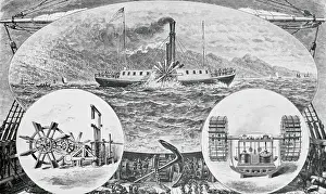 Depiction of Ship at Voyage Onset with Superimposed Machinery Examples