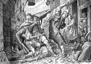 Craftsman Prints: Der Schmied von Aachen, Wehrhafter Schmied ist eine legendaere Aachener Figur