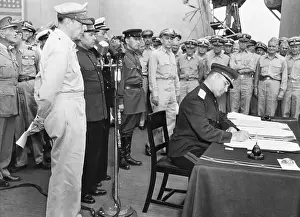 Lieutenant Prints: Derevyanko Signing Treaty on Battleship