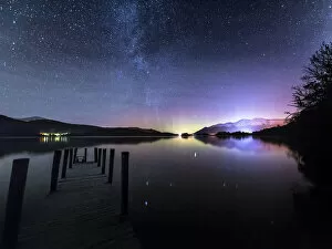 Northern Lights Collection: Derwent Water Aurora Borealis, Lake District