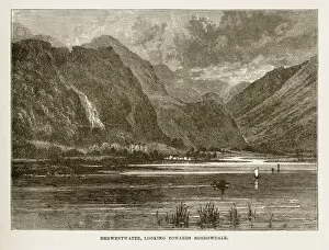 Images Dated 14th February 2018: Derwent water and Borrowdale, Keswick, England Victorian Engraving, 1840