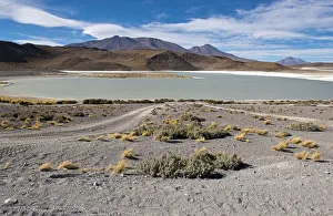 Images Dated 23rd November 2016: Desert landscape with lakes and mountains, Bolivia