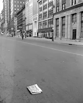 Deserted Street Scene After Initial Raid Alarm