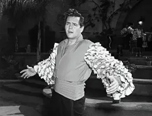 Arms Outstretched Prints: Desi Arnaz Sings in Flamenco Outfit