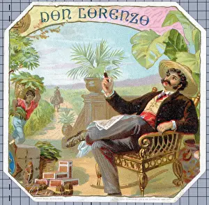 Design On Don Lorenzo Cigar Box W/ Man