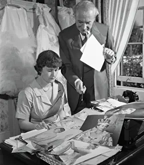 Designer Cecil Beaton Working With His Secretary