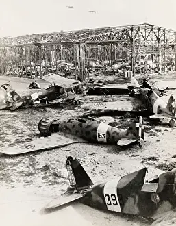 Huty32316 Prints: Destroyed Italian Airfield In Libya