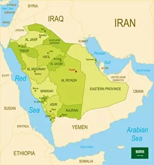 Images Dated 26th November 2017: Detailed map of Saudi Arabia