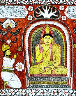 Images Dated 29th January 2018: Details of Suvisi Vivarana - Traditional painting of Kandyan Style, Lankatilaka Temple