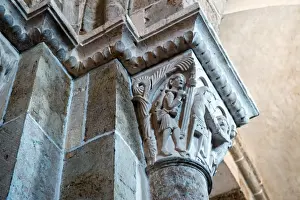 Details of VA zelay Abbey at old town of VA zelay at Yonne department in France
