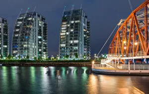 Images Dated 13th May 2016: The Detroit Swing Bridge, Huron Basin, Salford Quays, Greater Manchester, England