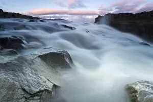 Dettifoss waterfall on the Joekulsa a Fjoellum river, Norourland eystra region, or north-east region, Iceland, Europe