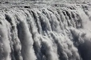 Mass Of Water Prints: Dettifoss waterfall, Joekulsargljufur National Park, Asbyrgi, Iceland, Europe